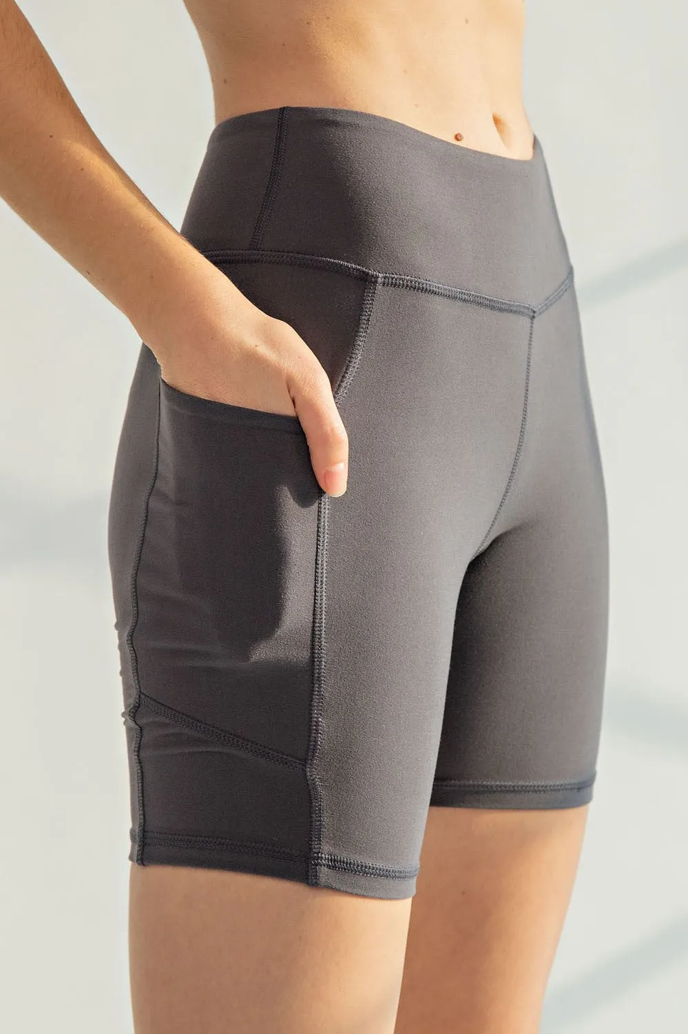 6 Inch Biker Shorts w/ Side Pockets - Final Sale
