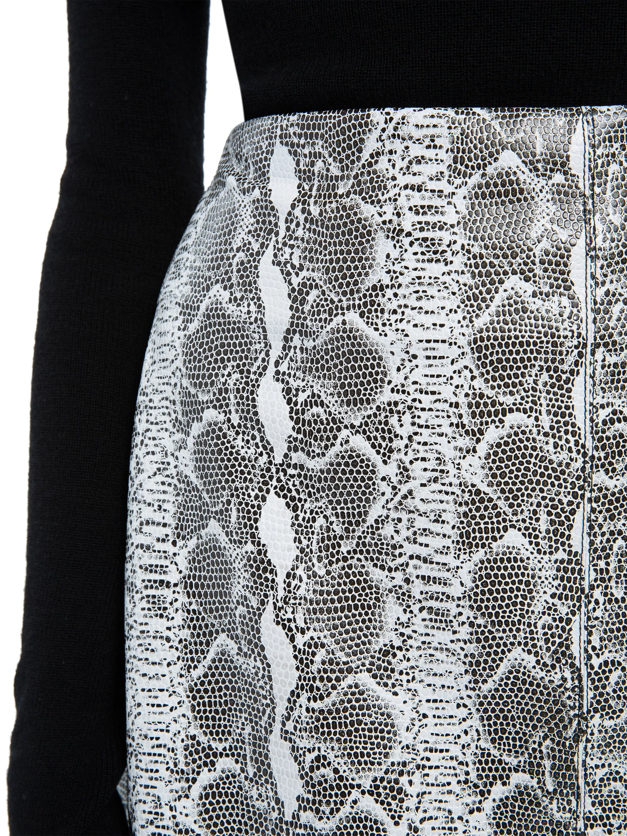 ALICE   OLIVIA- Elana Leather Mini Skirt