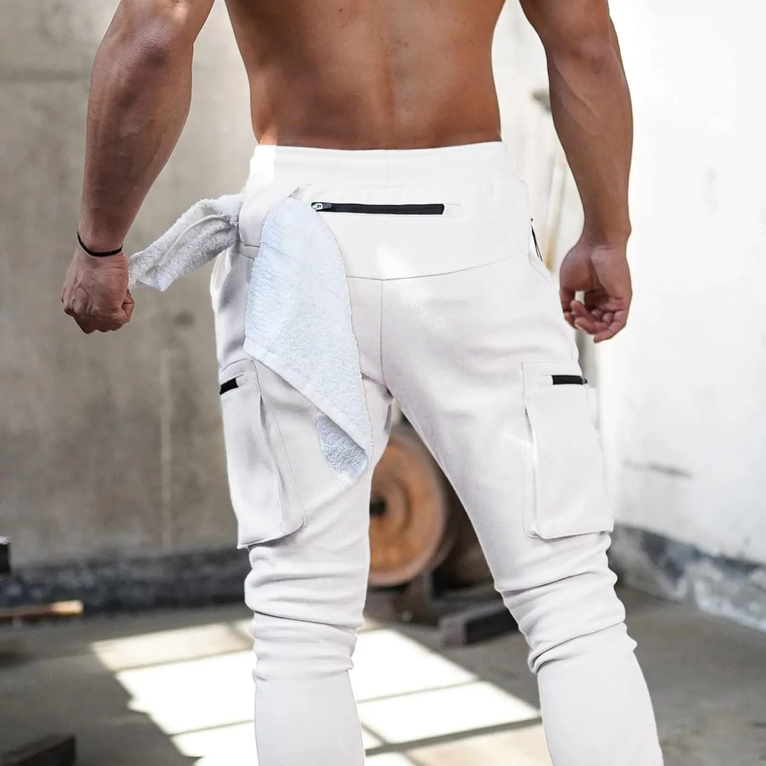 Big and Tall Sweatpants for Men Sports Trousers Drawstring Rope Loose Elastic Joggers Solid Casual Outdoor Long Pants
