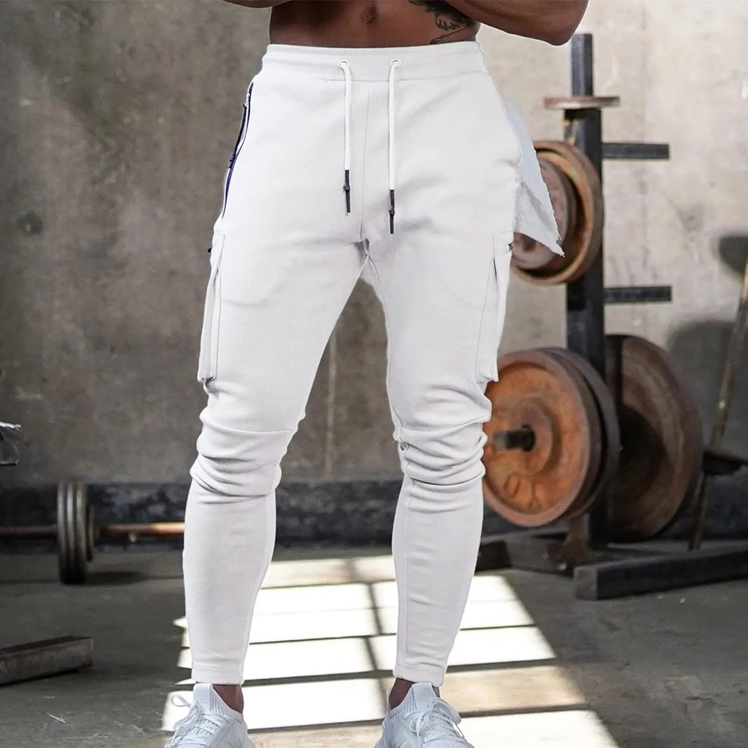 Big and Tall Sweatpants for Men Sports Trousers Drawstring Rope Loose Elastic Joggers Solid Casual Outdoor Long Pants