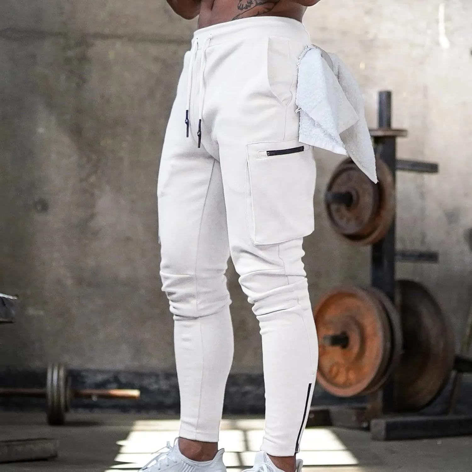 Big and Tall Sweatpants for Men Sports Trousers Drawstring Rope Loose Elastic Joggers Solid Casual Outdoor Long Pants