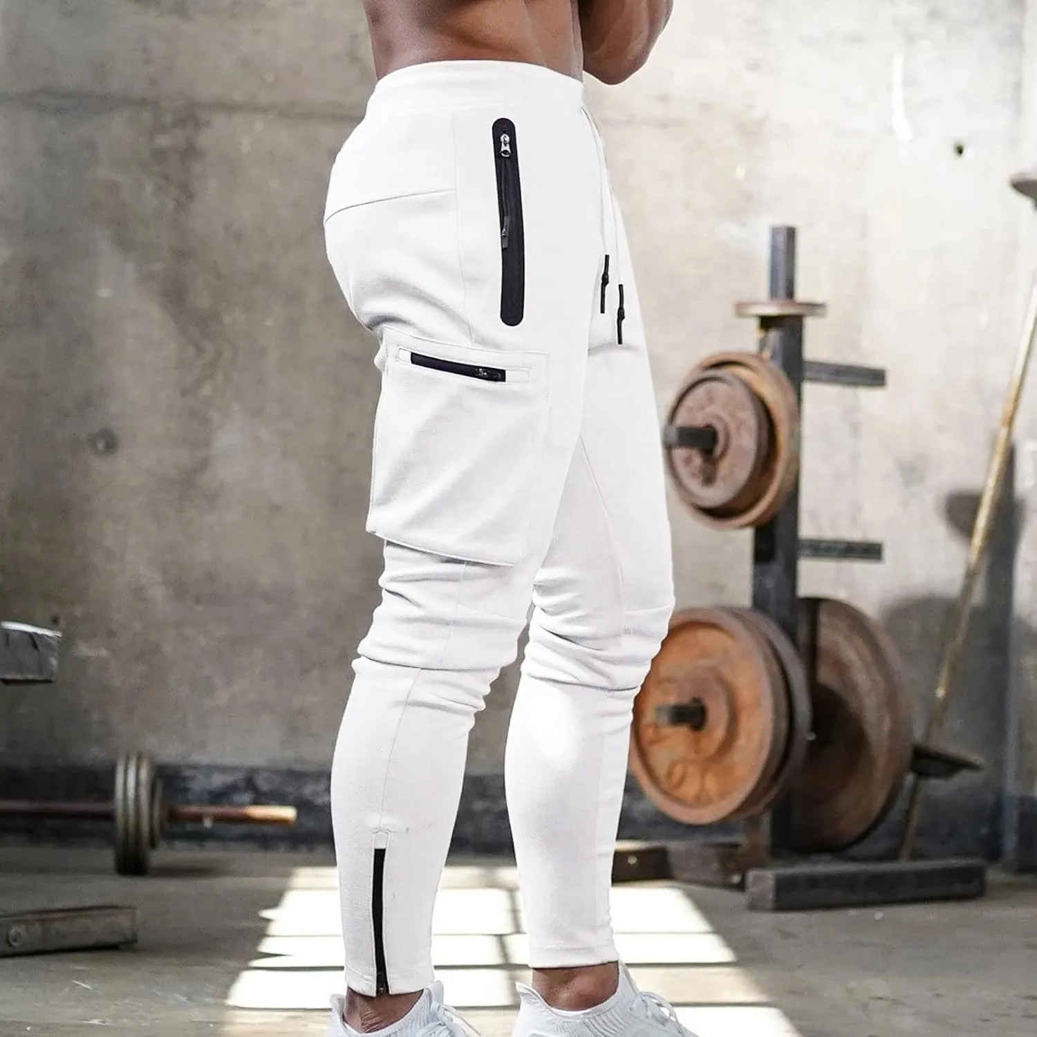 Big and Tall Sweatpants for Men Sports Trousers Drawstring Rope Loose Elastic Joggers Solid Casual Outdoor Long Pants