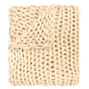 Chunky Knit Throw - Ivory
