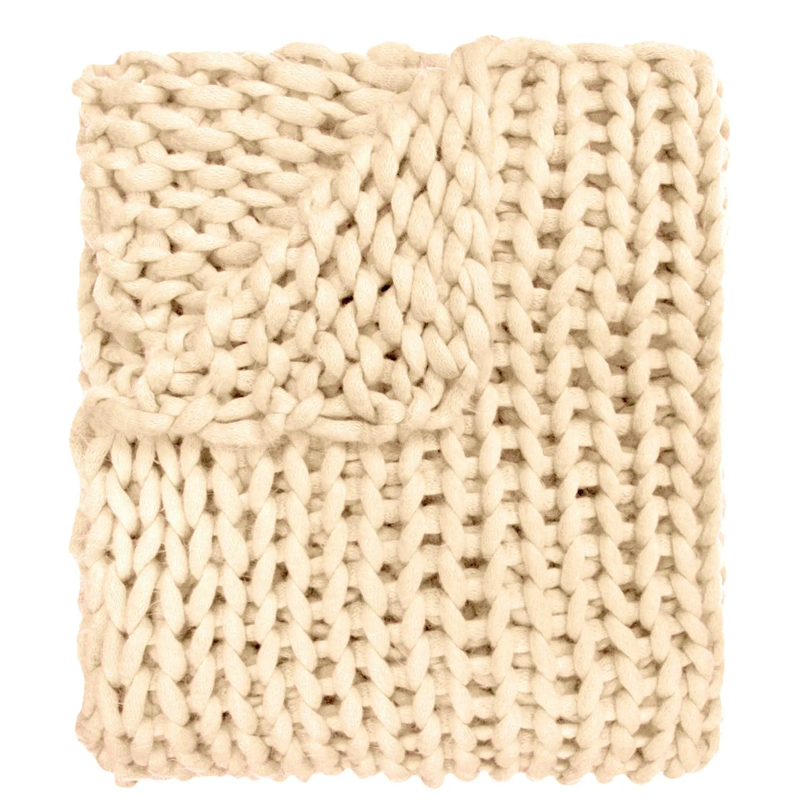 Chunky Knit Throw - Ivory