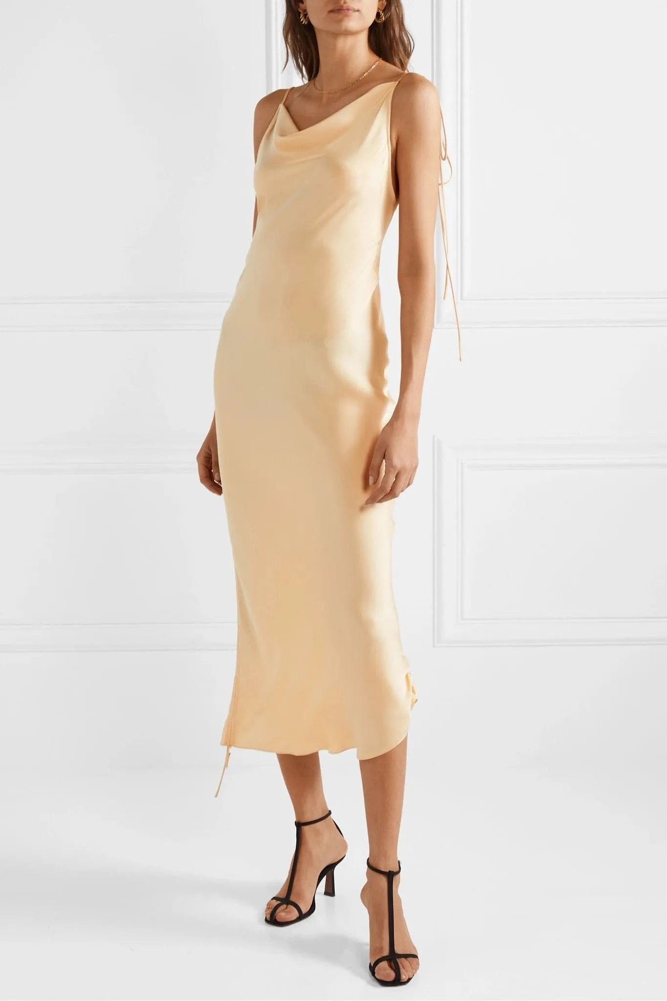 Cream Satin Dress
