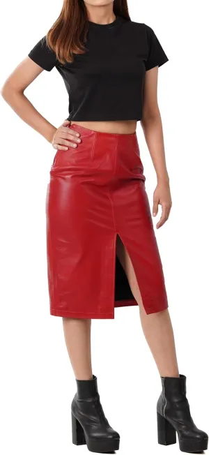 Decrum Real Leather Skirts for Women - Trendy Casual Womens Leather Skirt Fashionable