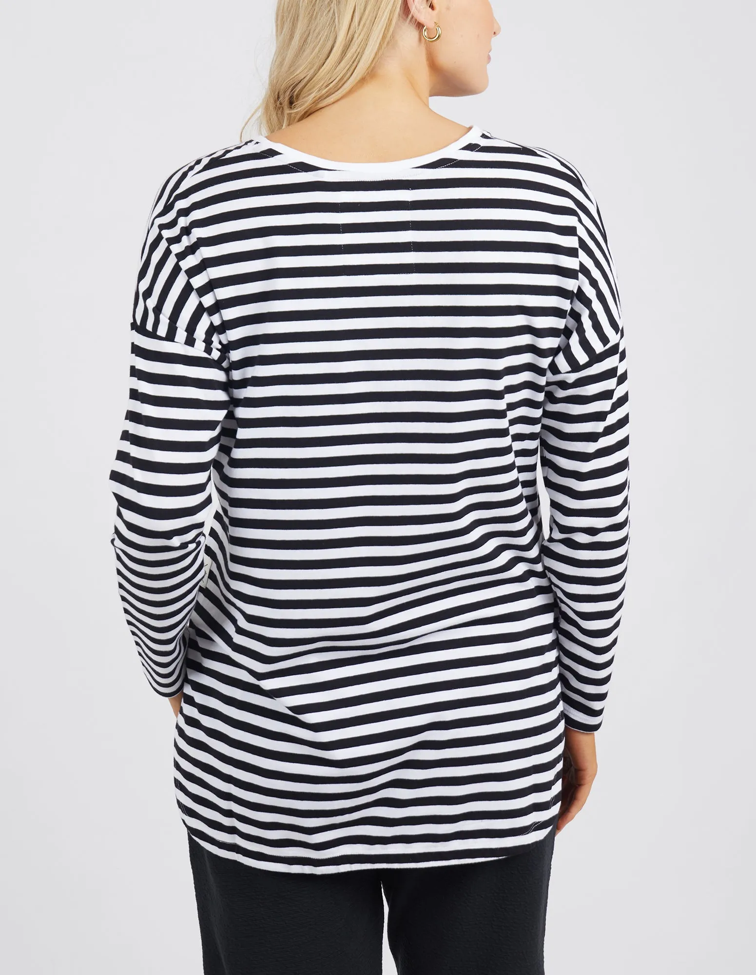 Elm Lauren Stripe LS Tee - Black & White Stripe