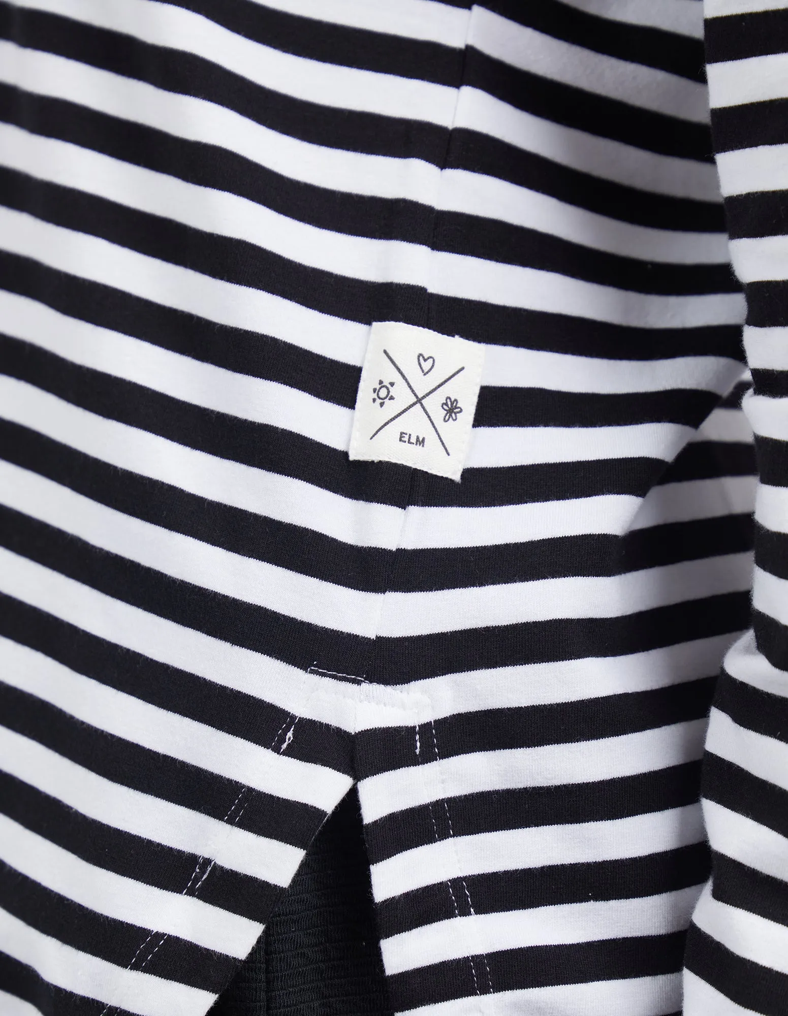 Elm Lauren Stripe LS Tee - Black & White Stripe