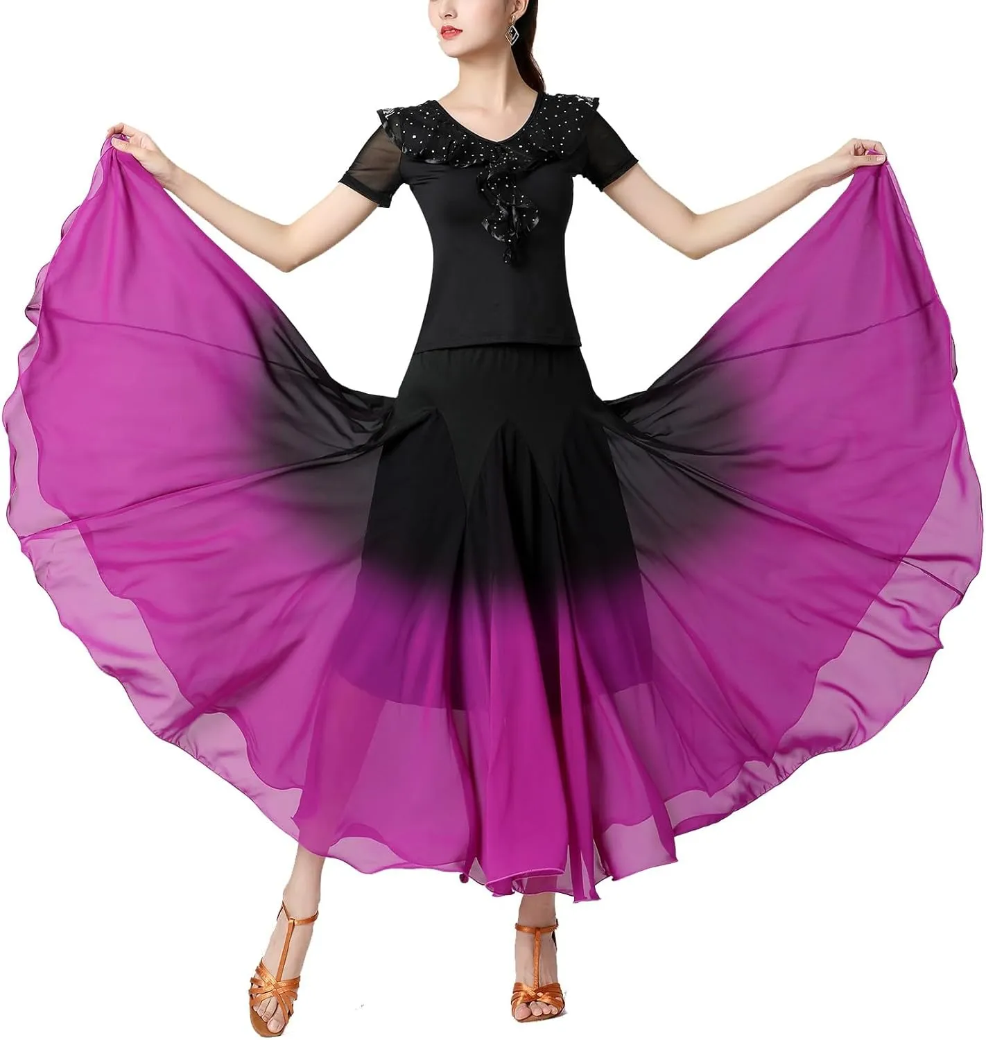 Fashion Skirts for Women 2024 Trendy Dance Performance Dress Half Skirt Gradient Color Dance Dress Modern Dance