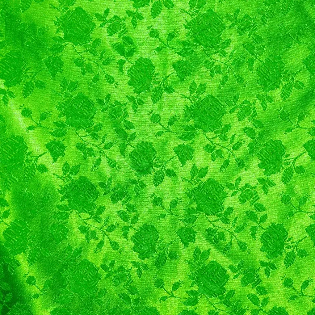 Floral Brocade Jacquard Satin Fabric / Floral Fabric