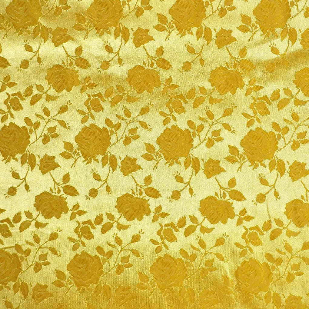 Floral Brocade Jacquard Satin Fabric / Floral Fabric