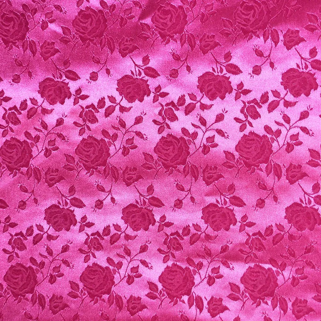 Floral Brocade Jacquard Satin Fabric / Floral Fabric