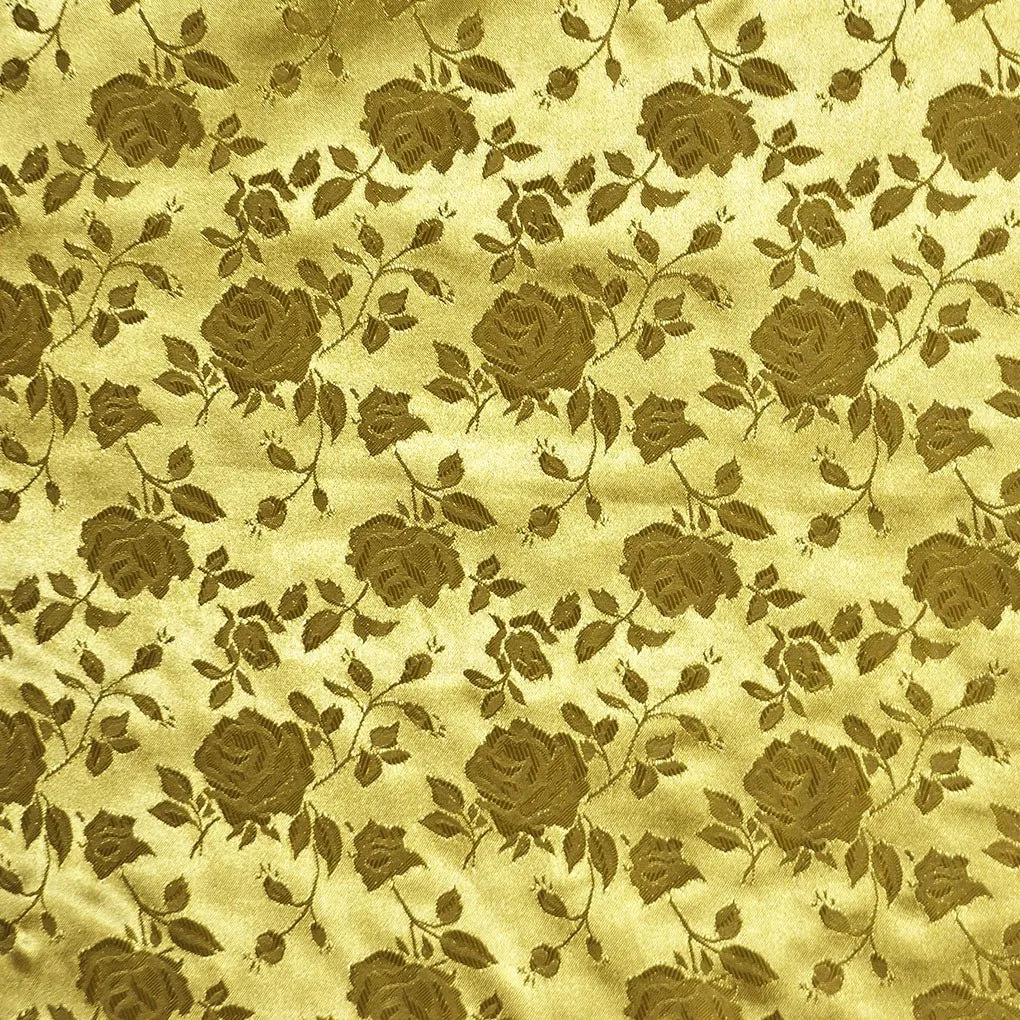 Floral Brocade Jacquard Satin Fabric / Floral Fabric