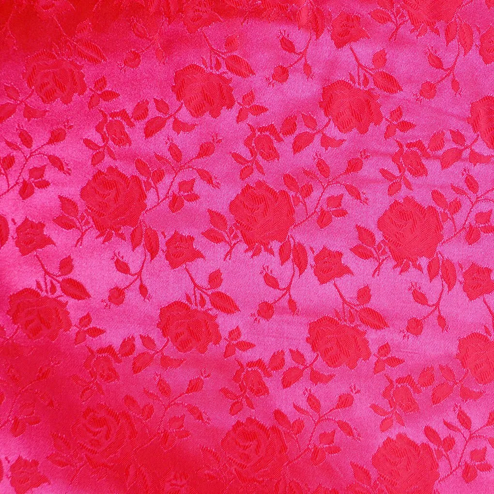Floral Brocade Jacquard Satin Fabric / Floral Fabric