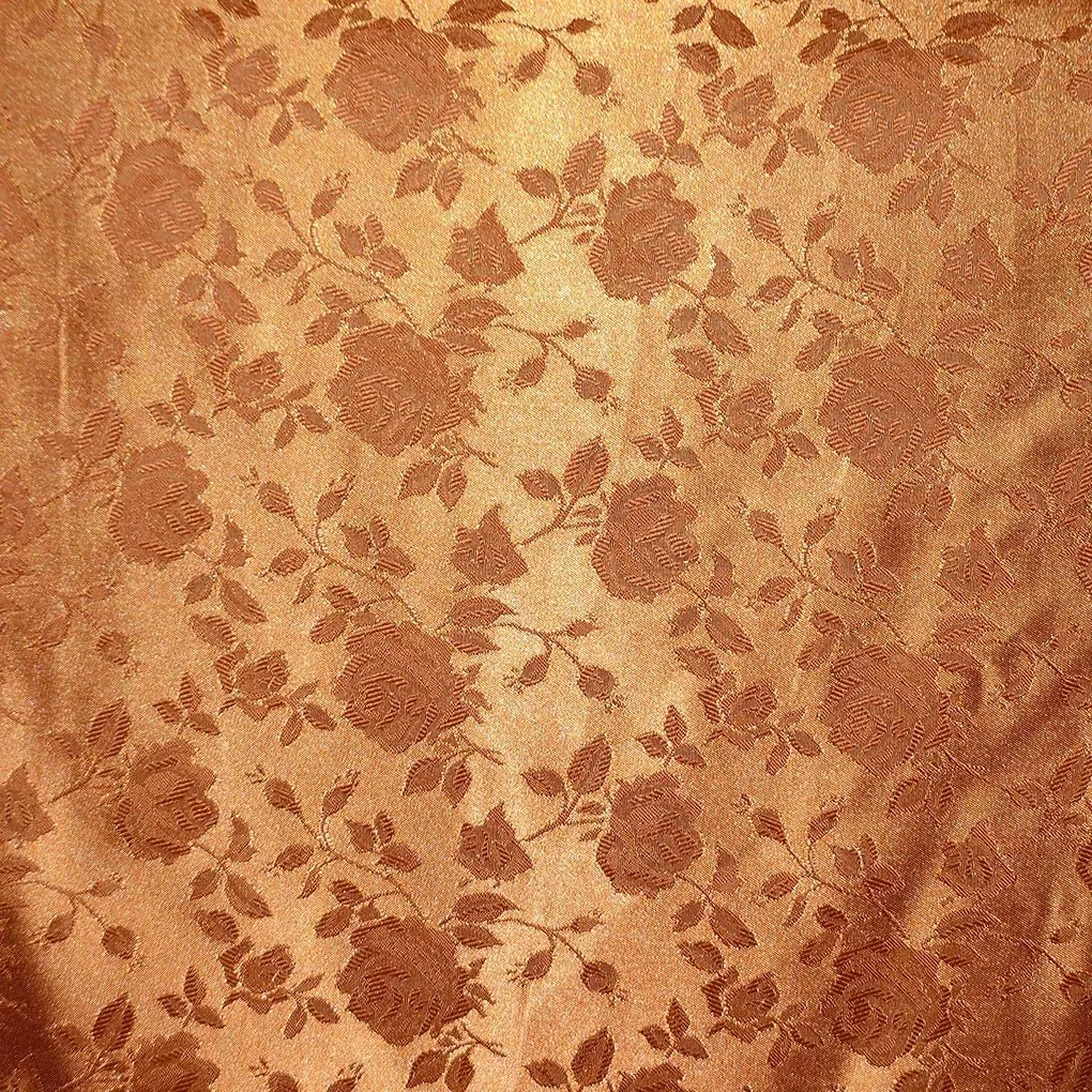 Floral Brocade Jacquard Satin Fabric / Floral Fabric