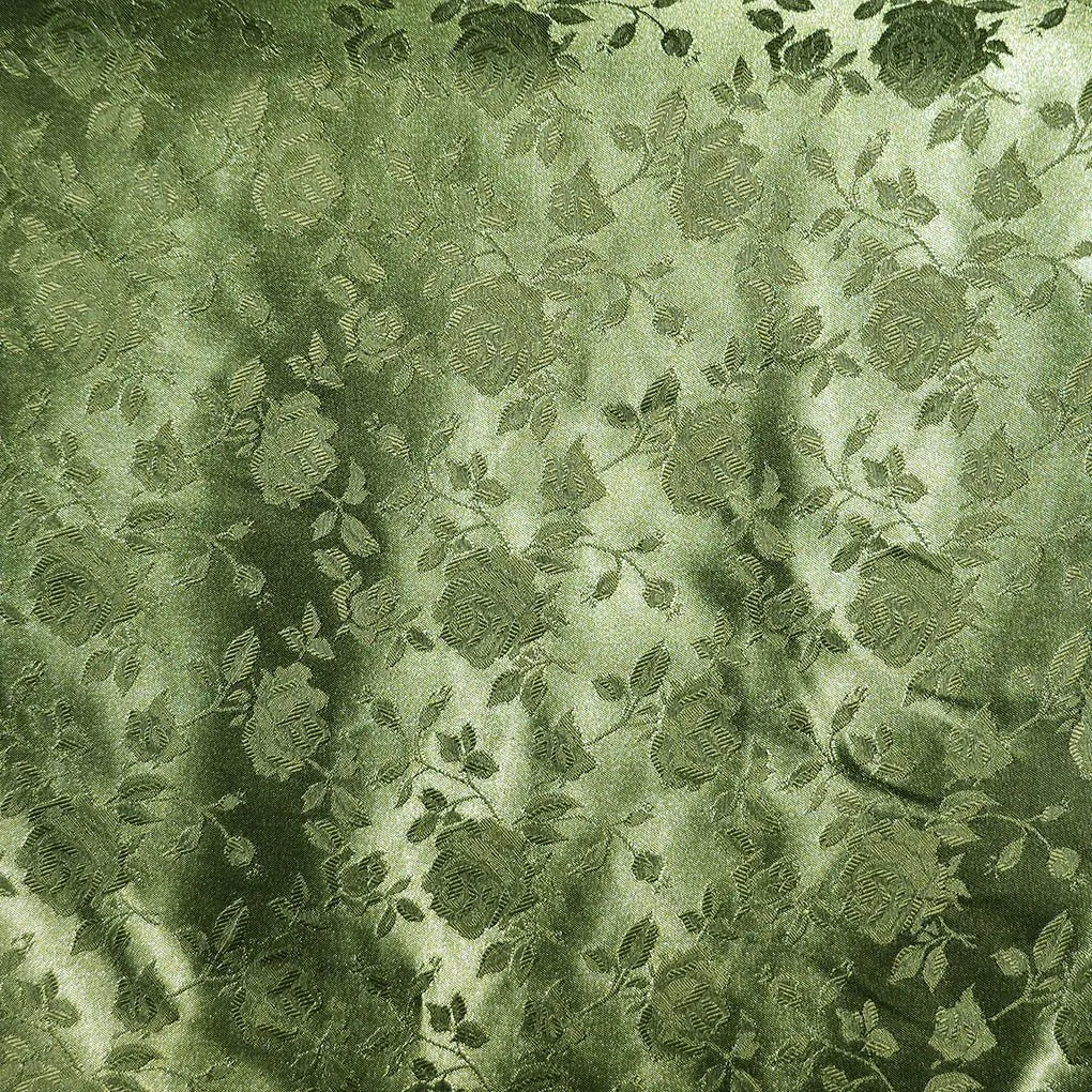 Floral Brocade Jacquard Satin Fabric / Floral Fabric