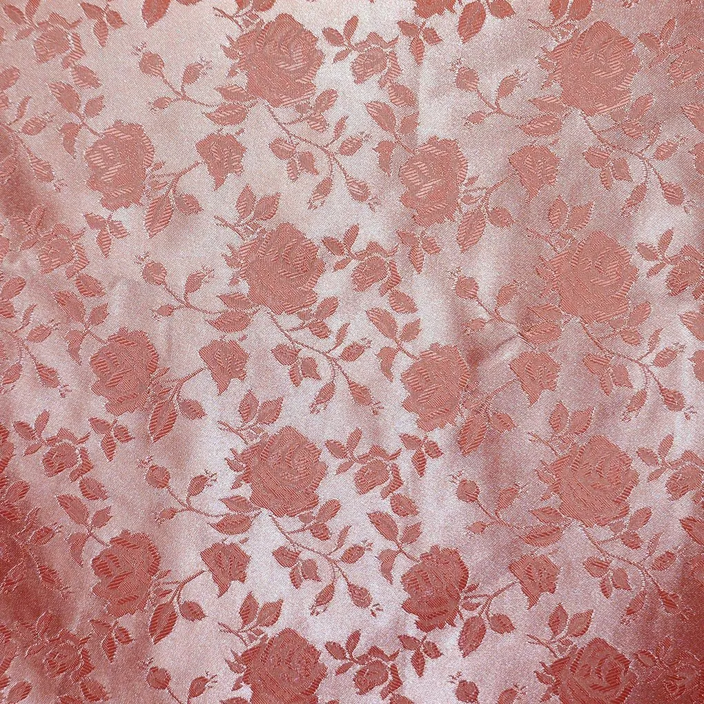 Floral Brocade Jacquard Satin Fabric / Floral Fabric