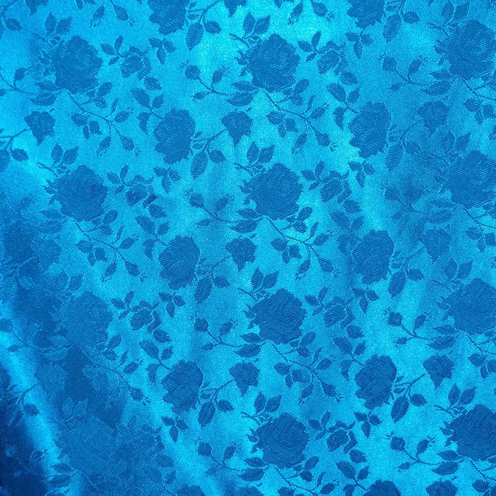Floral Brocade Jacquard Satin Fabric / Floral Fabric