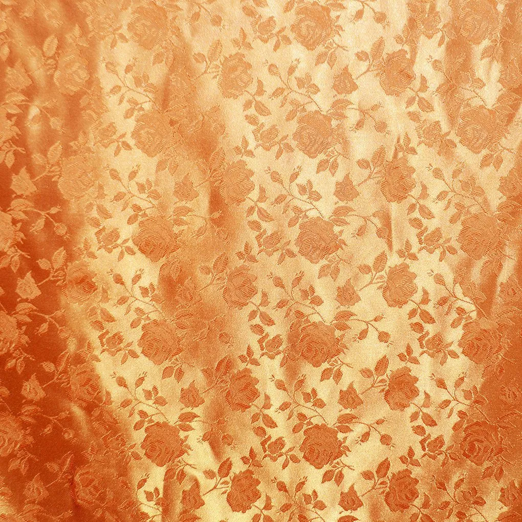 Floral Brocade Jacquard Satin Fabric / Floral Fabric
