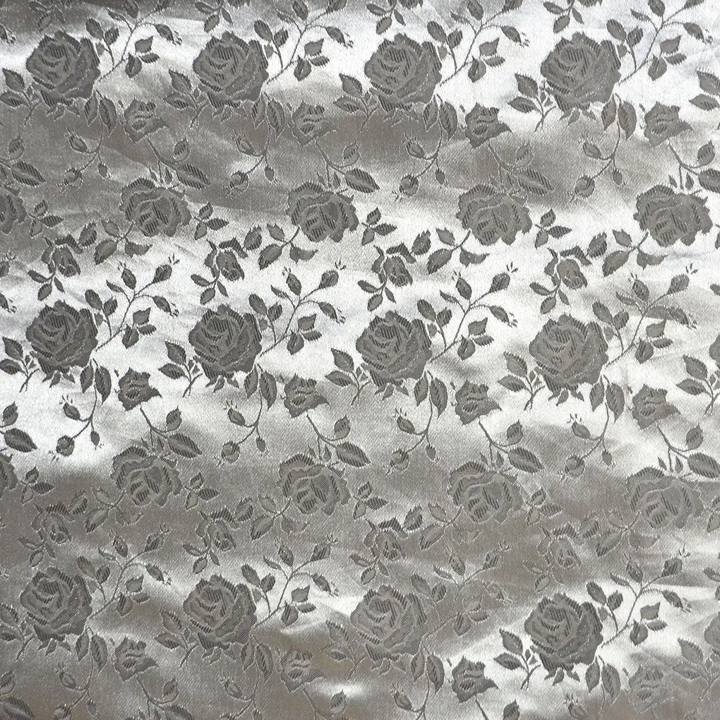 Floral Brocade Jacquard Satin Fabric / Floral Fabric