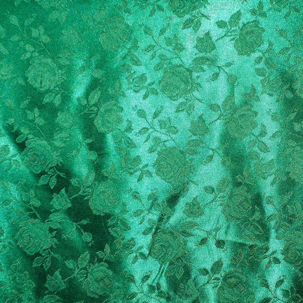 Floral Brocade Jacquard Satin Fabric / Floral Fabric