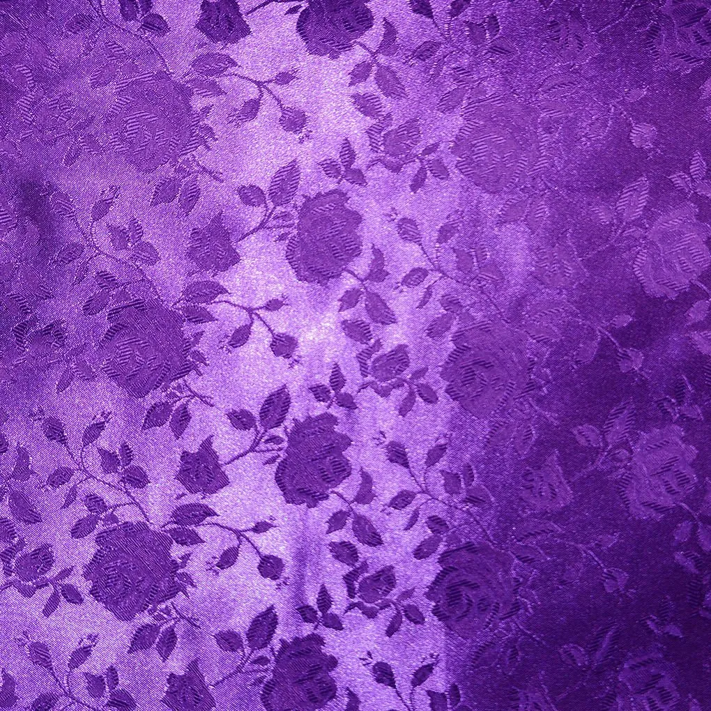 Floral Brocade Jacquard Satin Fabric / Floral Fabric