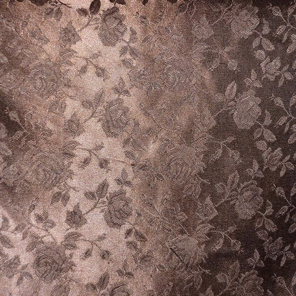 Floral Brocade Jacquard Satin Fabric / Floral Fabric