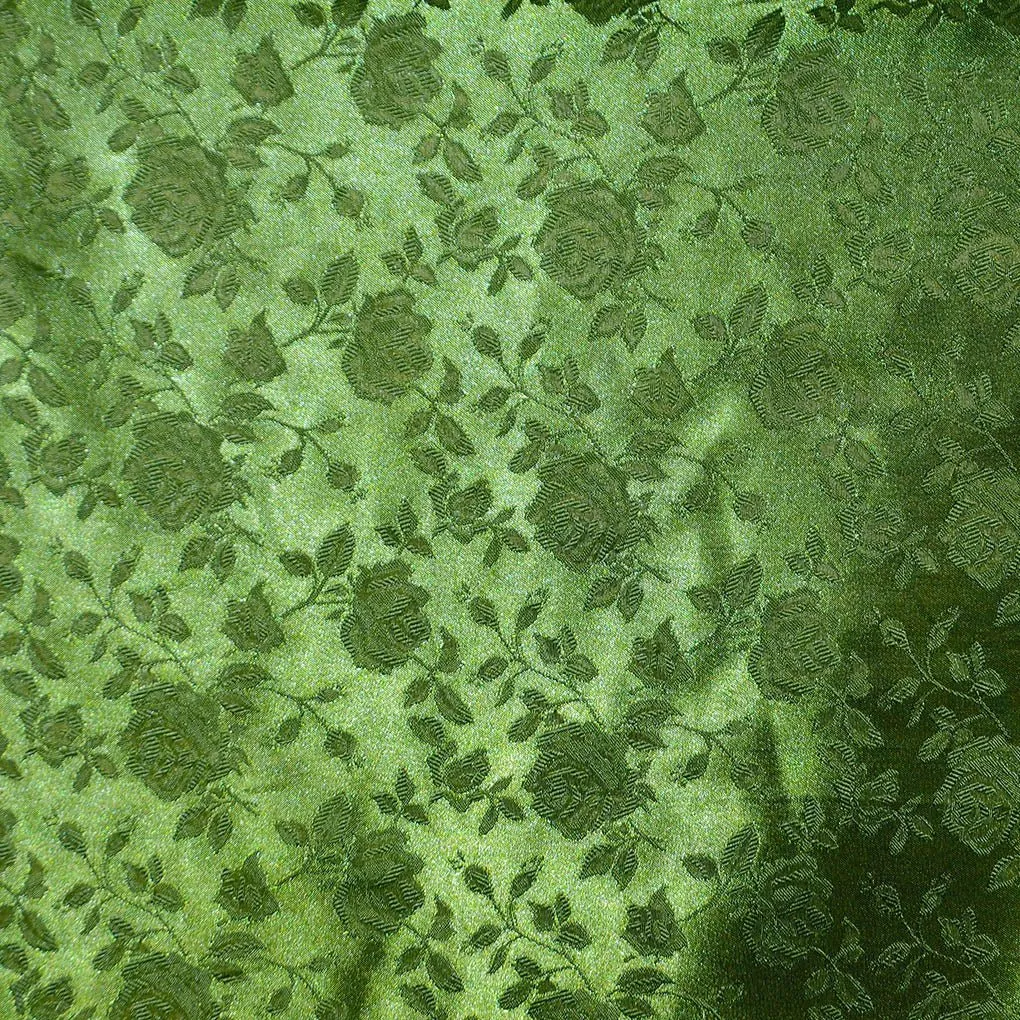 Floral Brocade Jacquard Satin Fabric / Floral Fabric