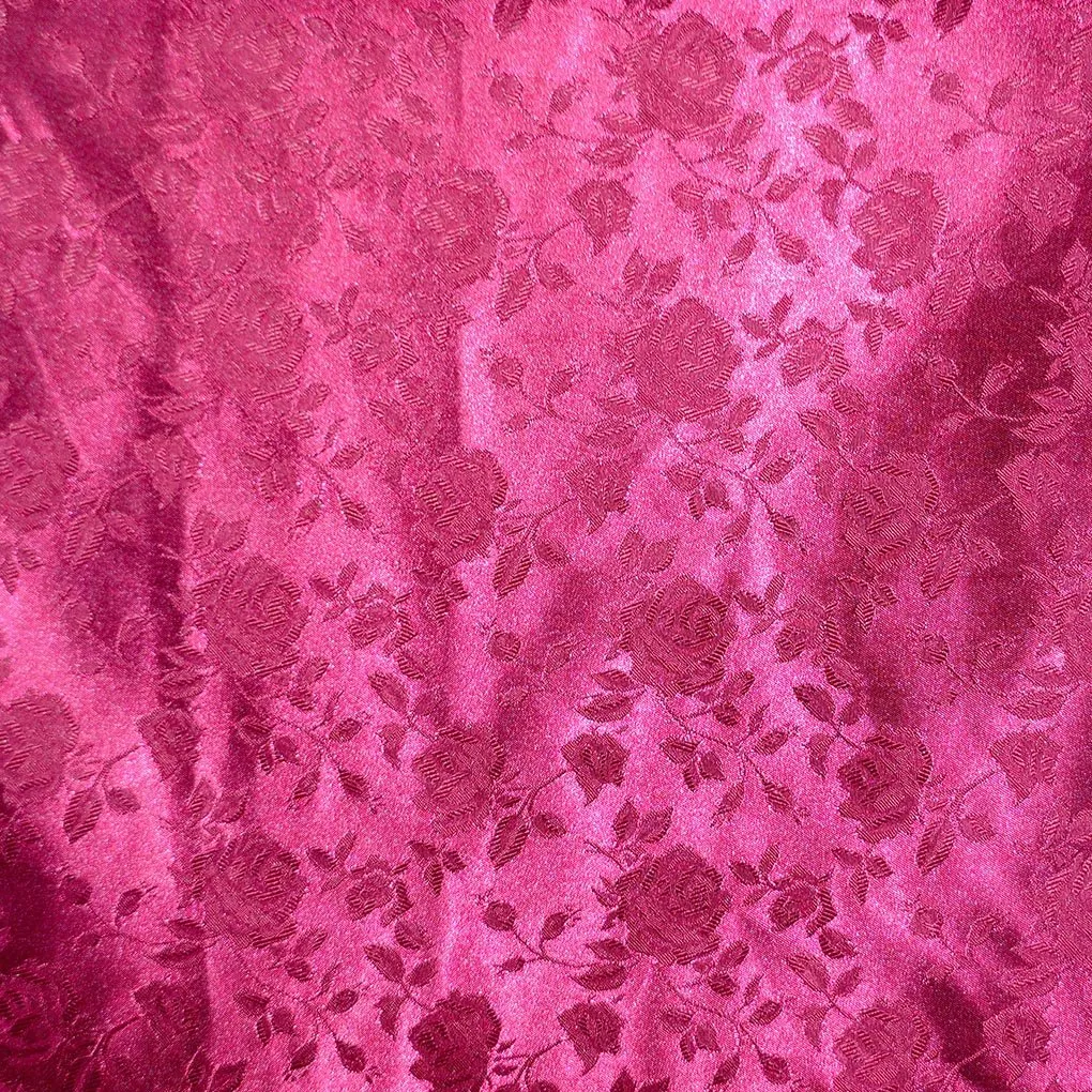 Floral Brocade Jacquard Satin Fabric / Floral Fabric