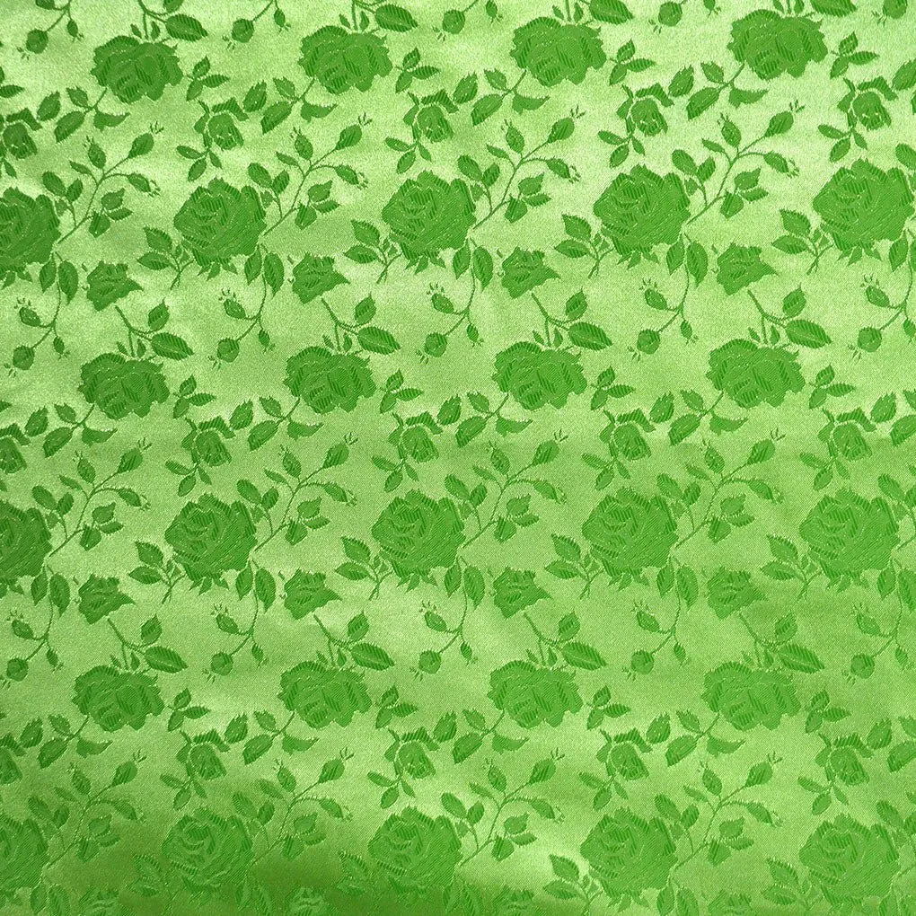 Floral Brocade Jacquard Satin Fabric / Floral Fabric