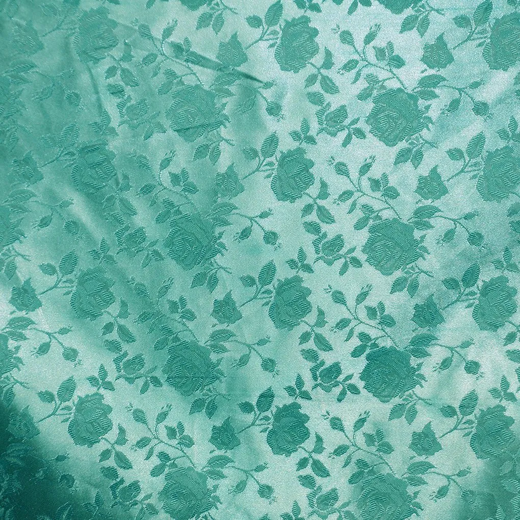 Floral Brocade Jacquard Satin Fabric / Floral Fabric