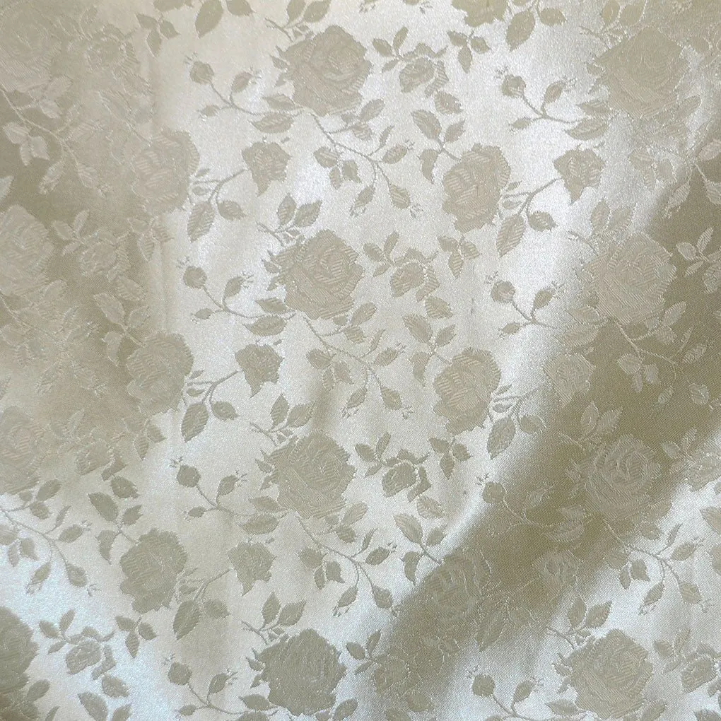 Floral Brocade Jacquard Satin Fabric / Floral Fabric