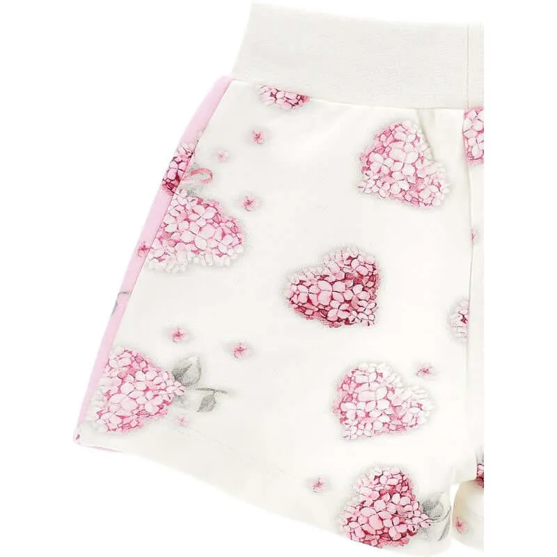 Girls Cream Floral Shorts