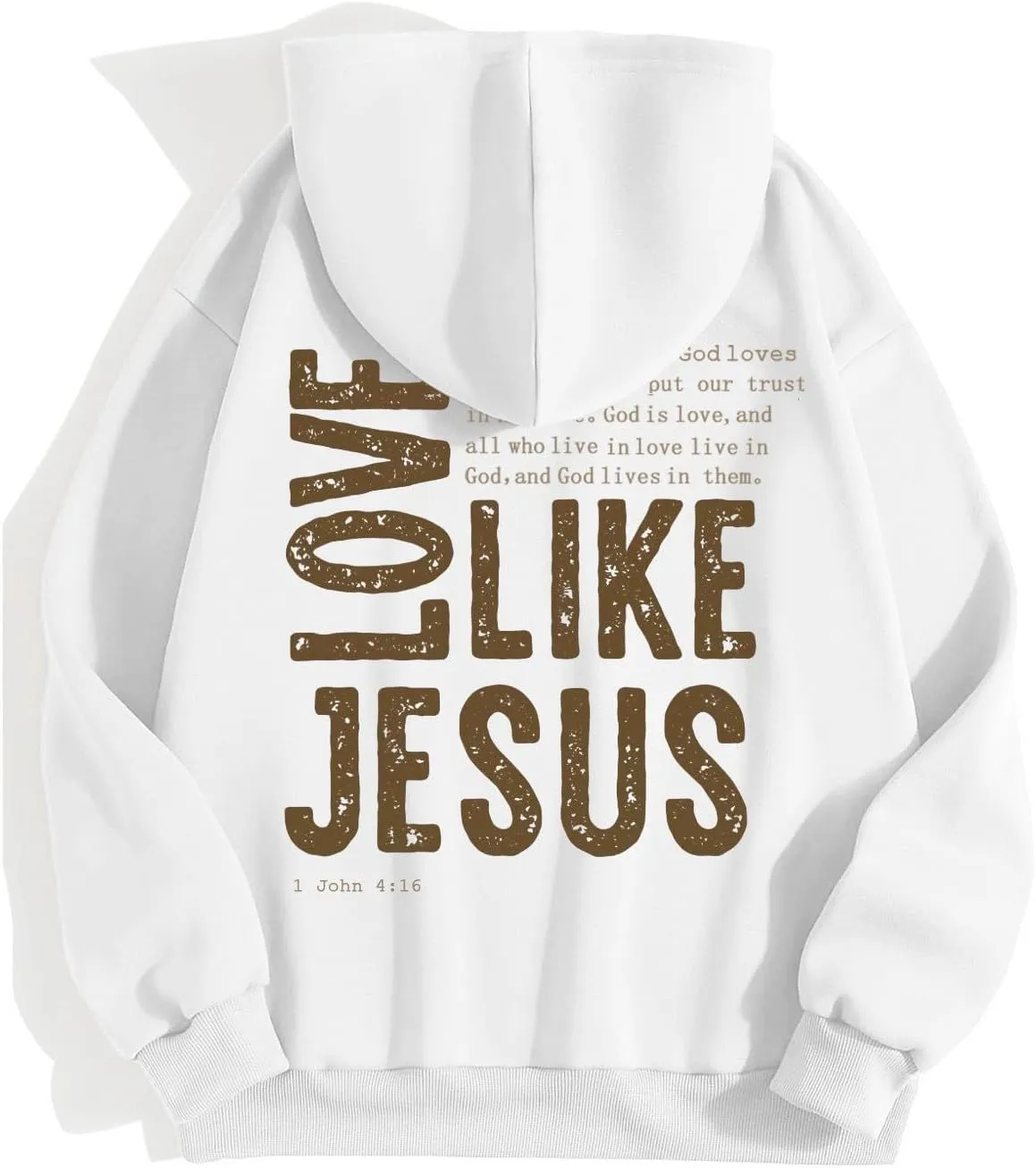 Hoodies Aesthetic Thicc and Tired Shape Printed Christian Pullover Hoodie with Pocket Drop Shoulder Loose Fit Fall Winter