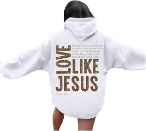 Hoodies Aesthetic Thicc and Tired Shape Printed Christian Pullover Hoodie with Pocket Drop Shoulder Loose Fit Fall Winter