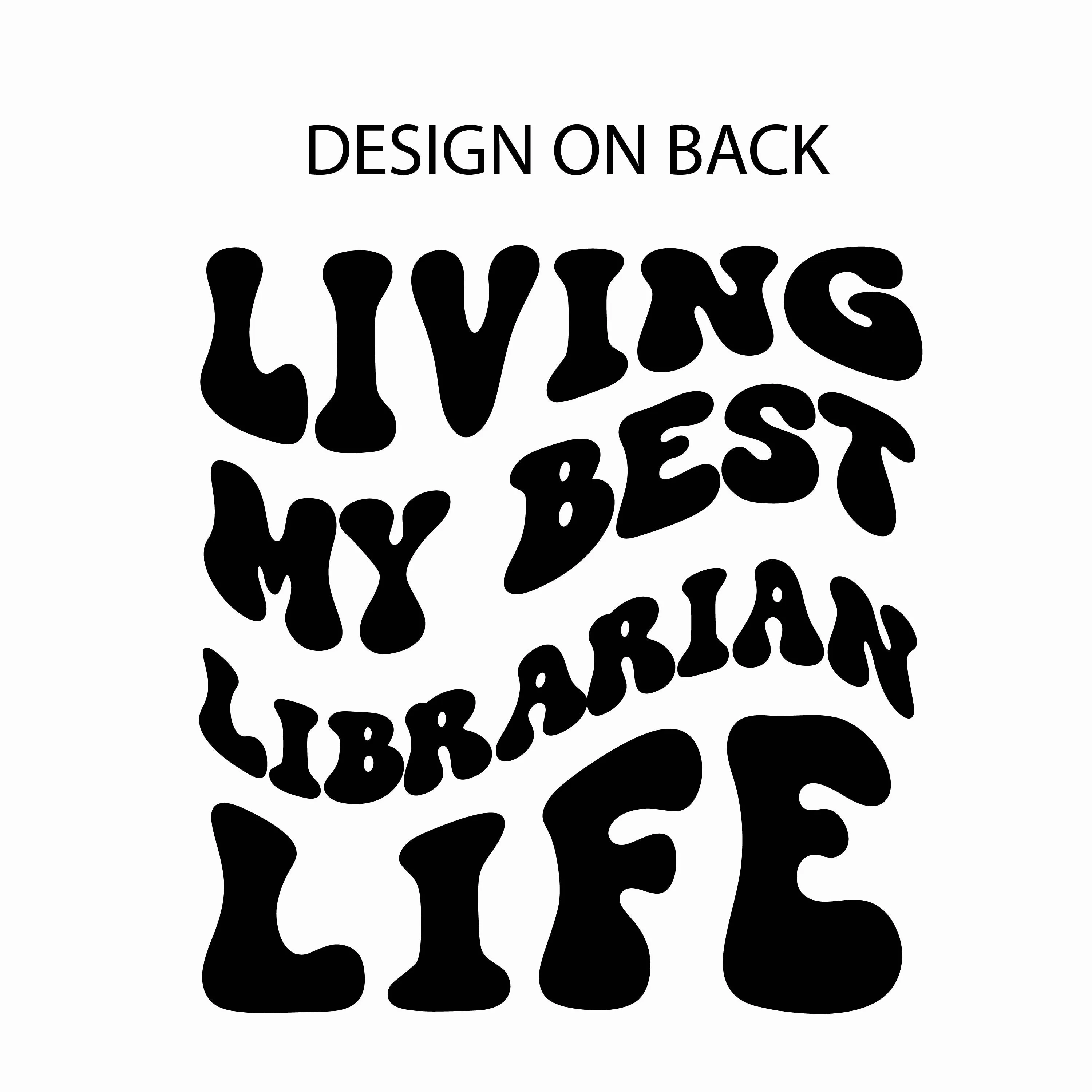 Living My Best Librarian Life (w/ Pocket Melty Smiley) - SHORT SLEEVE COMFORT COLORS TEE