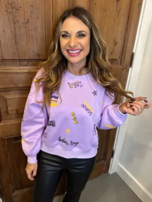 LSU All Over Sequin Sweater