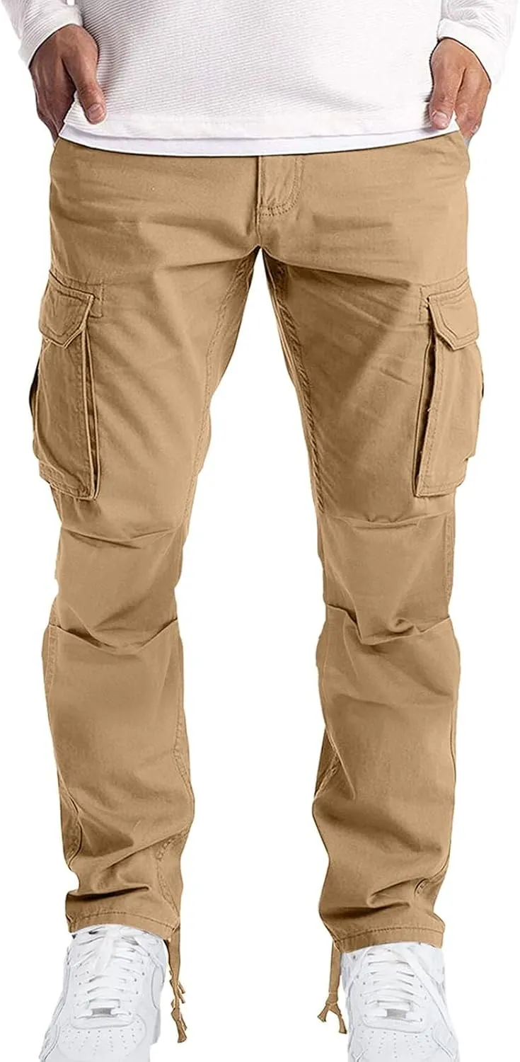 Mens Workout Cargo Sweatpants Loose Sports Trousers Work Pants with Pockets Men's Hiking Cargo Pants for Men Joggers