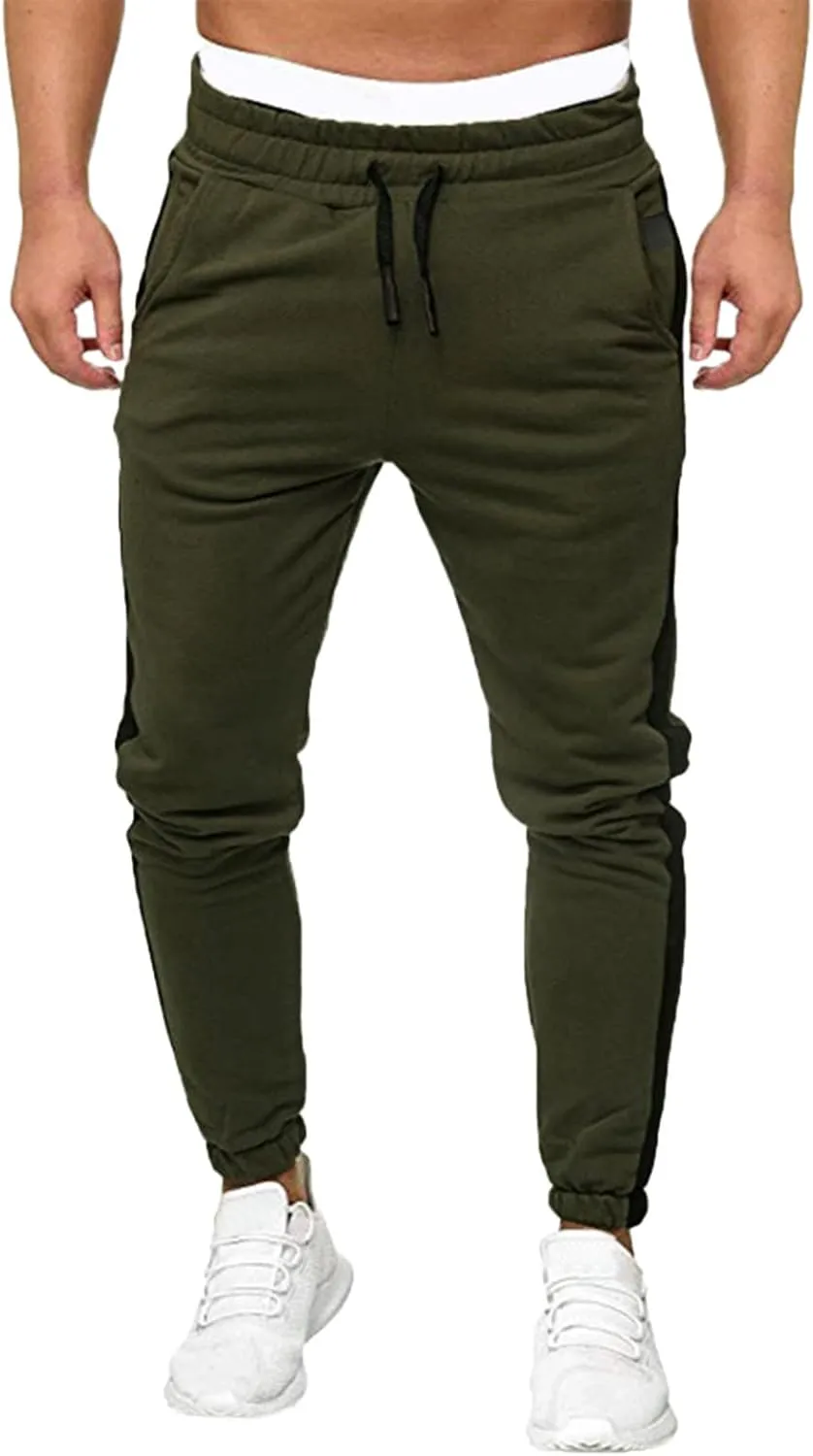 Mens Workout Cargo Sweatpants Printed Overalls Casual Pocket Sport Work Casual Trouser Pants Mens Casual Work Pants