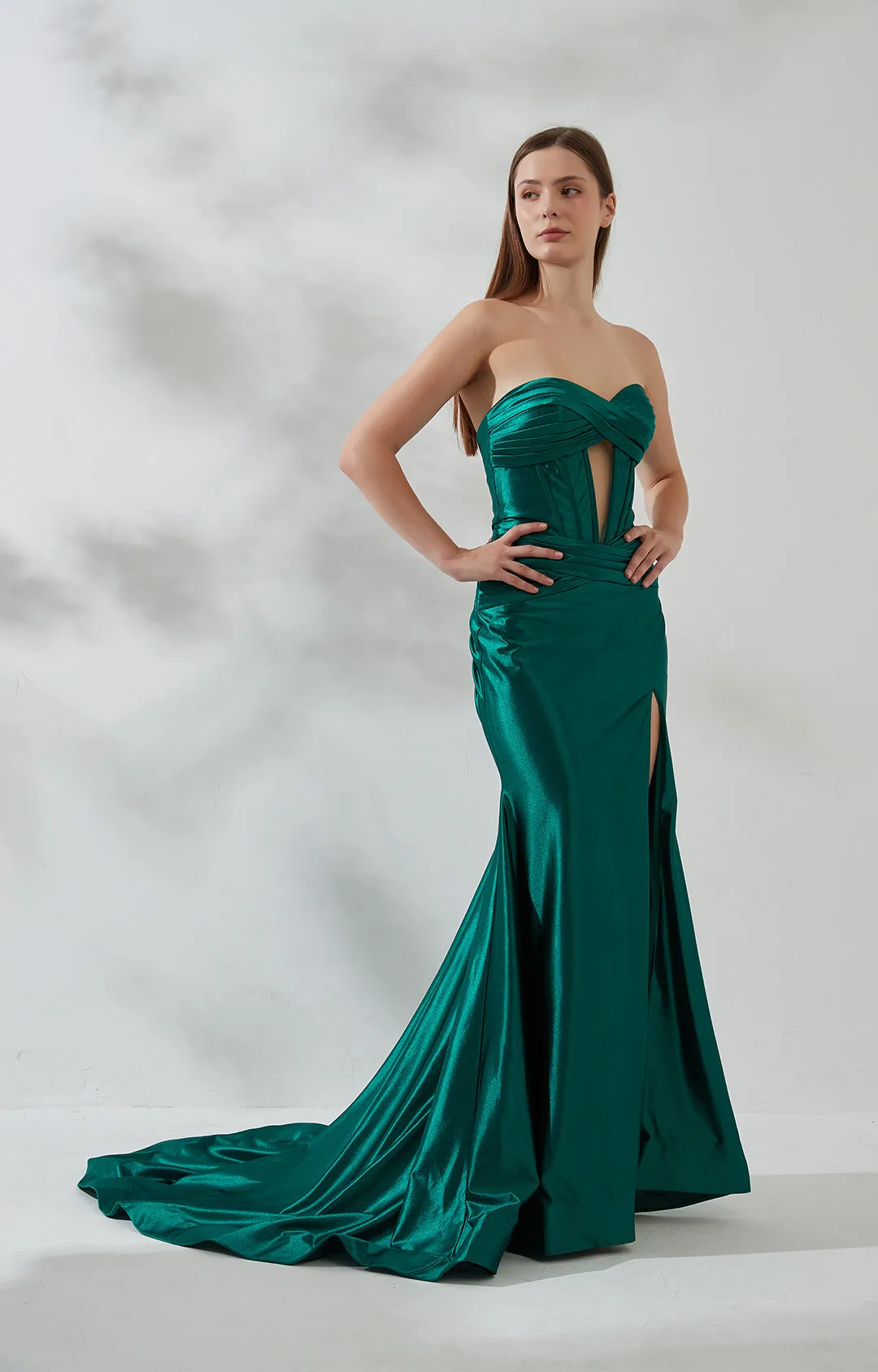 Mermaid Strapless Sweetheart Collar Cutout High Split Dress