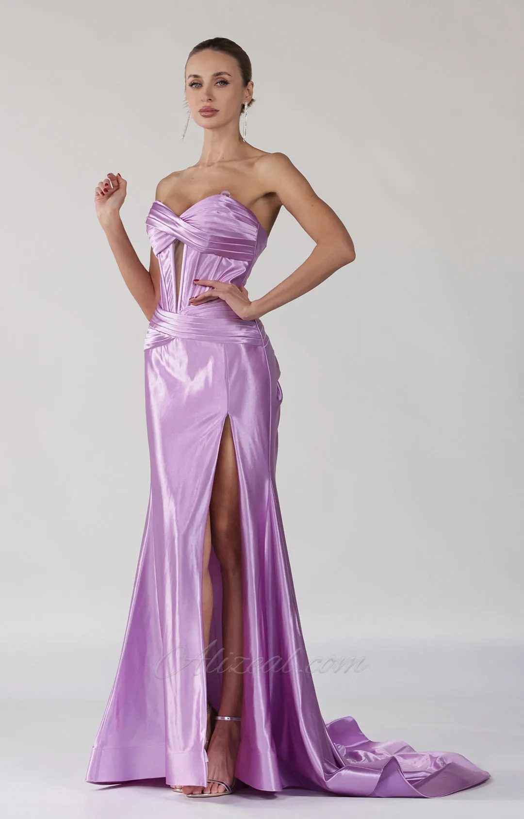 Mermaid Strapless Sweetheart Collar Cutout High Split Dress