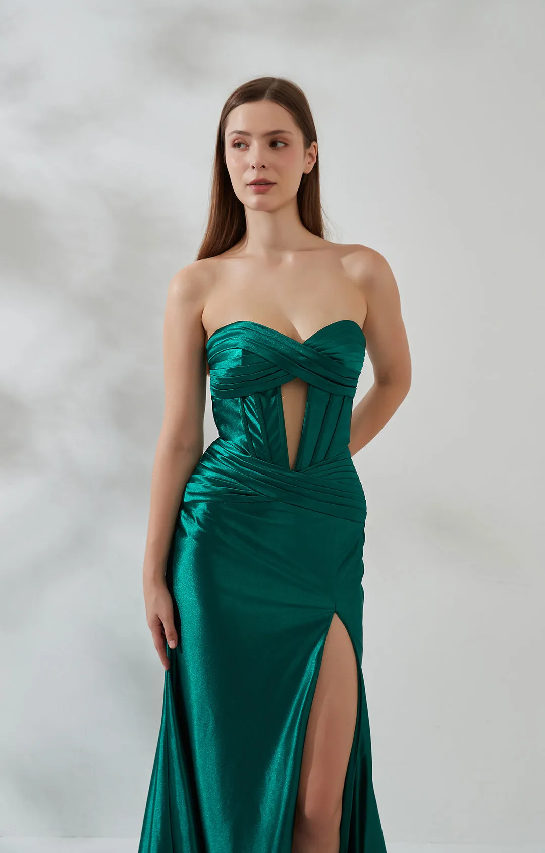 Mermaid Strapless Sweetheart Collar Cutout High Split Dress