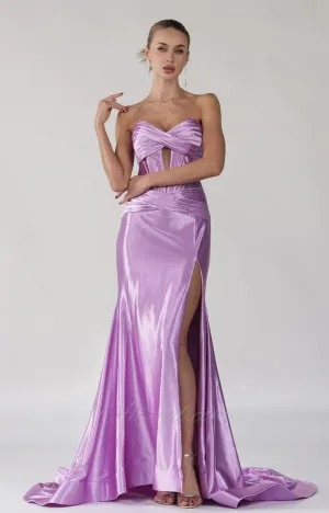 Mermaid Strapless Sweetheart Collar Cutout High Split Dress