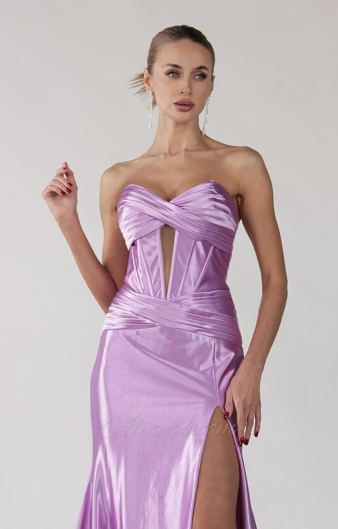 Mermaid Strapless Sweetheart Collar Cutout High Split Dress
