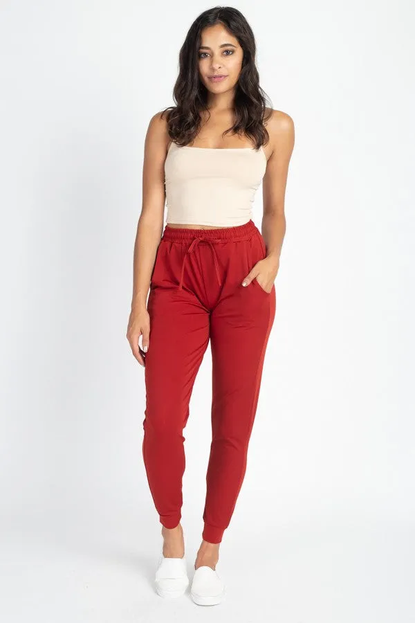 Red Stretch Joggers