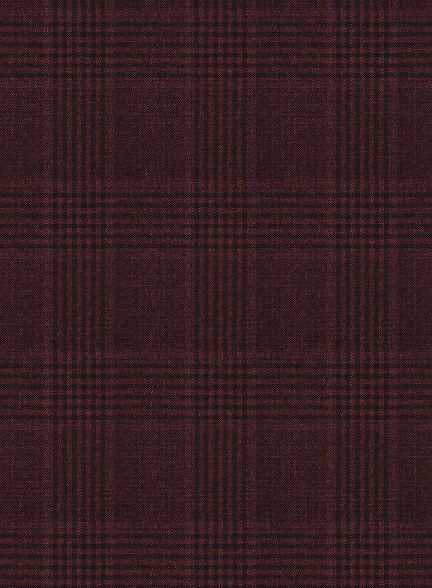 Reda Casvo Maroon Checks Wool Jacket