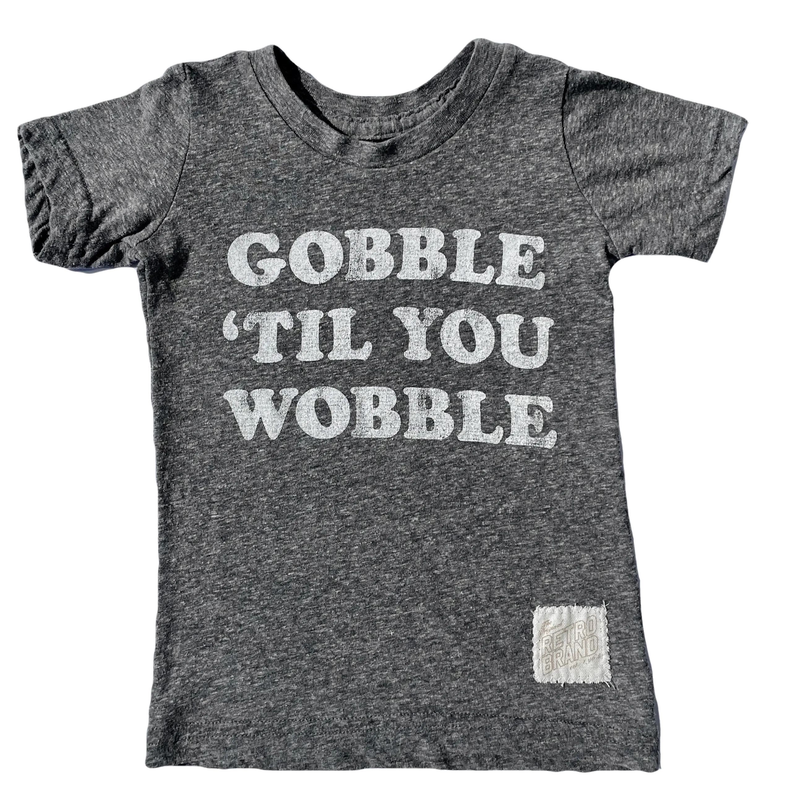Retro Brand -Gobble til You Wobble SLIM Tee in Heather Grey