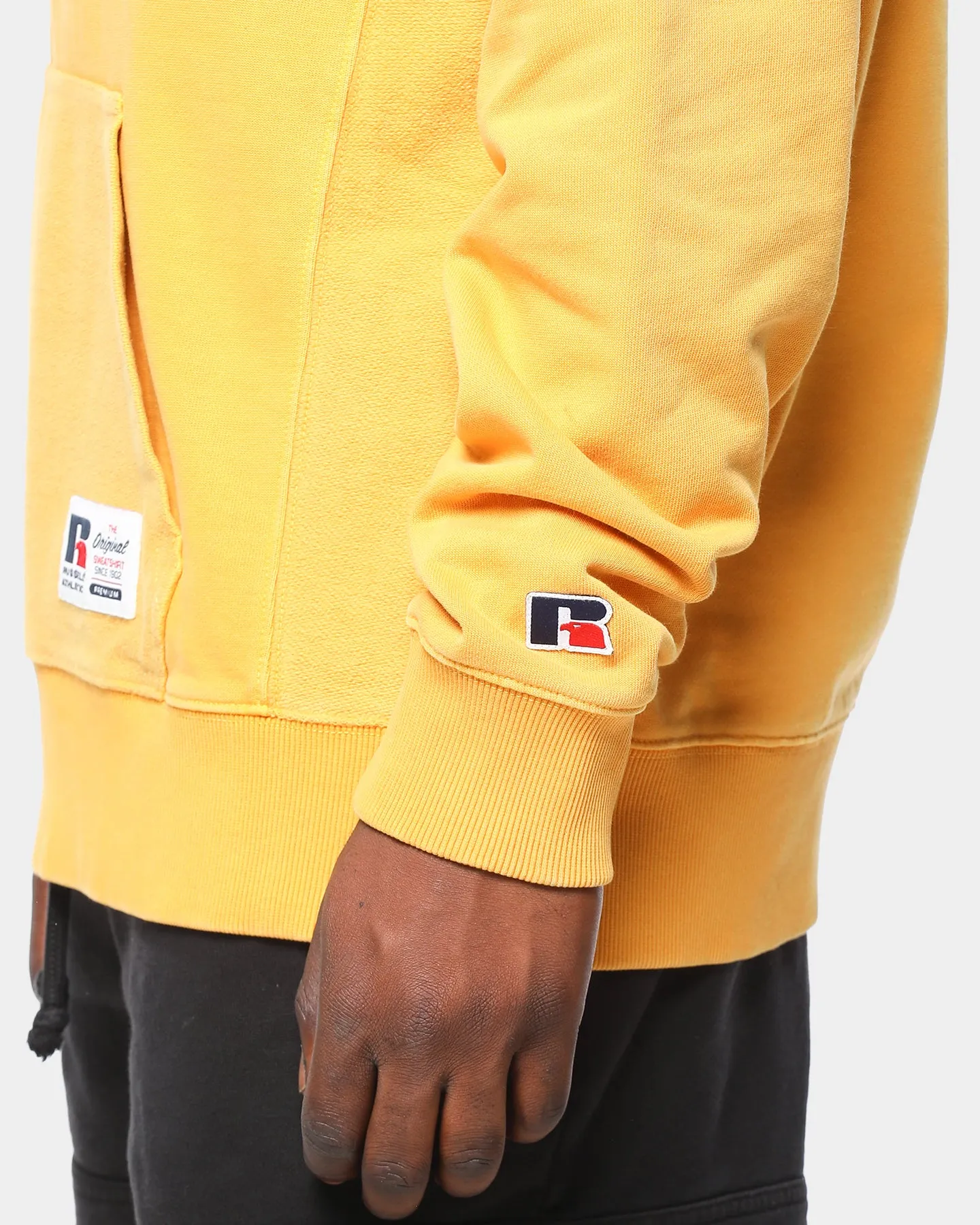 Russell Athletic Men's RA Reverse Panel Hoodie Sulpher