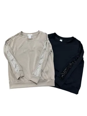 Sequin Detail Sleeve Pullover Top
