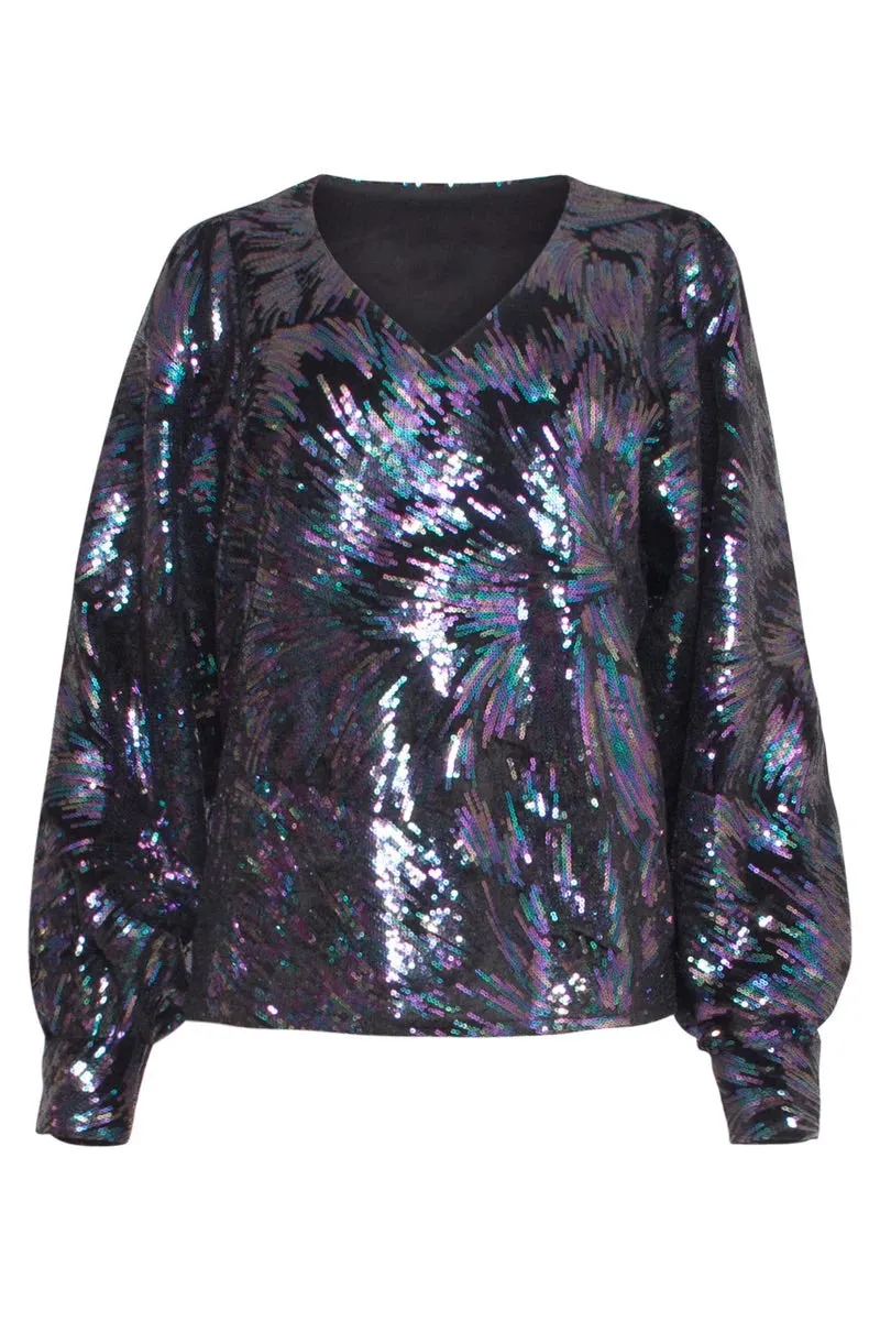 Smashed Lemon Multicolour Sequin Top